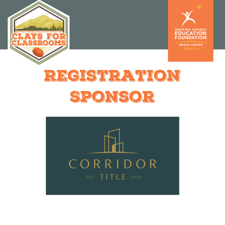 Corridor Title registration sponsor for Clays for Classrooms DSEF event